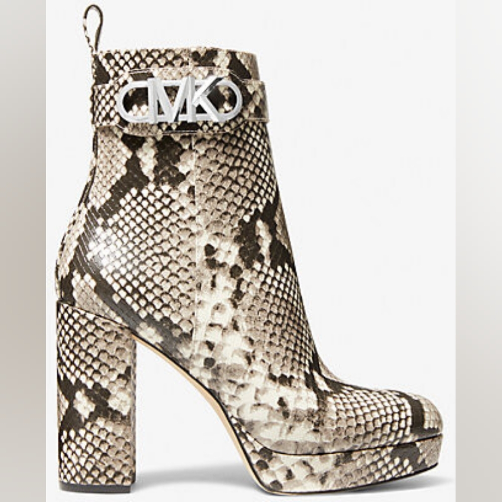 Micheal Kors Platform Snakeskin Booties - Picture 2 of 4
